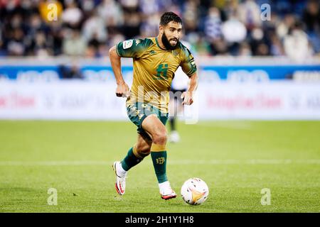 Vitoria, Spanien. Oktober 2021. Nabil Fekir von Real Betis während des Fußballspiels der spanischen Meisterschaft La Liga zwischen Deportivo Alaves und Real Betis Balompie am 18. Oktober 2021 in Mendizorrotza in Vitoria, Spanien - Foto: Ricardo Larreina/DPPI/LiveMedia Kredit: Unabhängige Fotoagentur/Alamy Live News Stockfoto