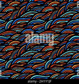 Helle Welle nahtlose Doodle-Muster, Vektor-Illustration Stock Vektor