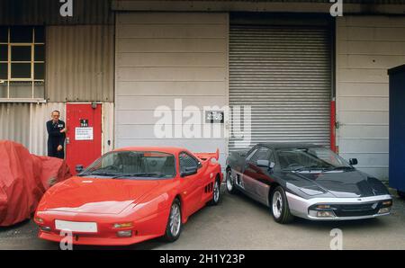 1987 Panther Solo 2 und 1985 Panther Solo im Werk in Großbritannien. Stockfoto