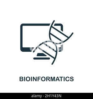 Bioinformatik-Symbol. Monochromes Schild aus der Bioengineering Kollektion. Creative Bioinformatics Icon Illustration für Web-Design, Infografiken und mehr Stock Vektor