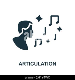 Artikulationssymbol. Monochromes Schild aus der Sammlung kognitiver Fähigkeiten. Kreative Artikulation Icon Illustration für Web-Design, Infografiken und mehr Stock Vektor