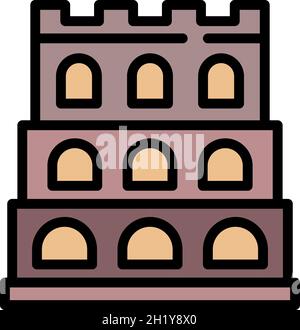 Die Ikone des Rigaer Schlosses. Kontur Riga Burg Vektor Symbol Farbe flach isoliert Stock Vektor