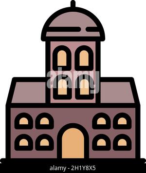 Ikone der Rigaer Kirche. Kontur Riga Kirche Vektor Symbol Farbe flach isoliert Stock Vektor