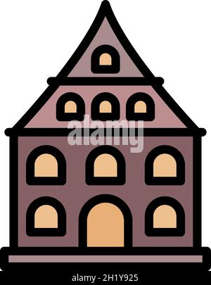 Wahrzeichen des Hauses Riga. Kontur Riga Haus Vektor Symbol Farbe flach isoliert Stock Vektor