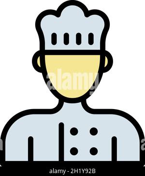 Symbol „Koch“. Umriss Koch Vektor Symbol Farbe flach isoliert Stock Vektor