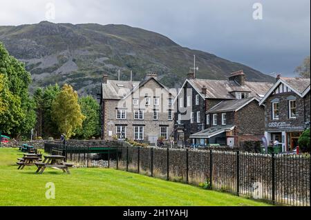 Teil des Dorfes Glenridding bei Ullswater, dem zweitgrößten See mit einer Länge von 14 km im Lake District National Park in Cumbria, Großbritannien. Glen Stockfoto