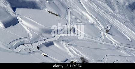 WANDERN UND LANGLAUFEN, VAL D'ISERE, ALPEN, SAVOYEN (73),FRANKREICH Stockfoto