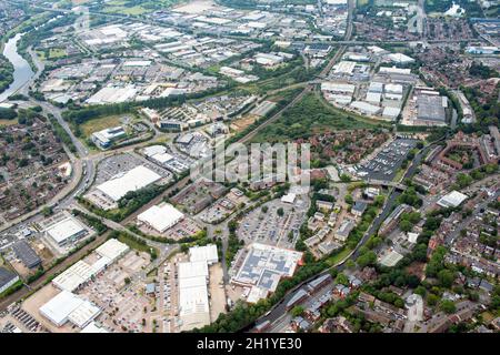 Luftaufnahme von Castle Marina und Queens Drive in Nottingham, Nottinghamshire England Stockfoto