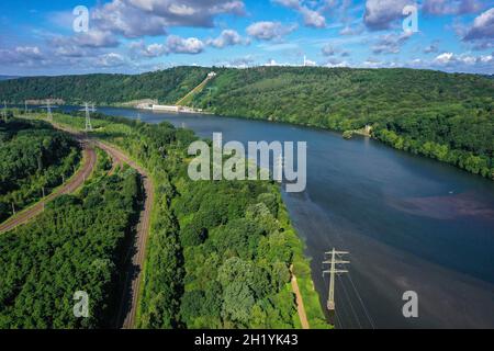 Hagen, Herdecke, Nordrhein-Westfalen, Deutschland - der Hengstey-See ist ein 1929 fertiggebauter Stausee, der vom Ruhrverband im Zuge der Stockfoto