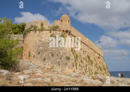 Festungsmauer, Fortezza, Rethymno, Kreta, Griechenland Stockfoto