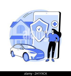 Abstraktes Konzept der On-Demand-Versicherung – Vektordarstellung. Stock Vektor