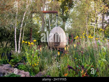 Der Yeo Valley Organic Garden auf der Chelsea Flower Show 2021 in London, Großbritannien. Stockfoto