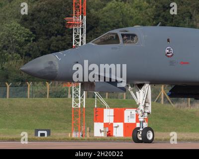 B1 Lancer-Flugzeuge von Dyess, AFB, nach Fairford als Teil der Bomber Task Force Europe eingesetzt. Die B1 gehören zur Expeditionary Bomb Squadron von 9. Stockfoto