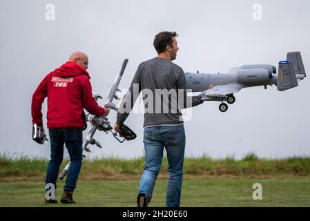 Fairchild Republic A-10 Warthog Funkkontrollmodell Jet im Basingstoke Model Aero Club, Basingstoke, Großbritannien Stockfoto