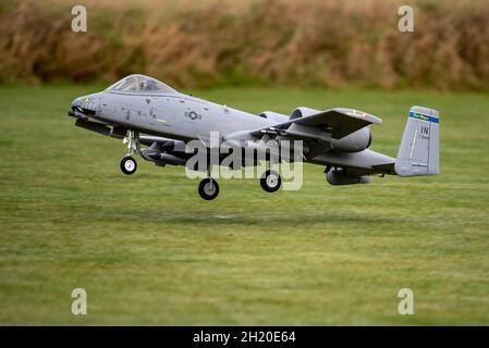 Fairchild Republic A-10 Warthog Funkkontrollmodell Jet im Basingstoke Model Aero Club, Basingstoke, Großbritannien Stockfoto