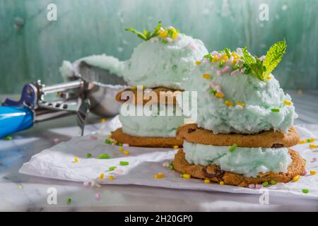 Minzeis-Kuchen Stockfoto