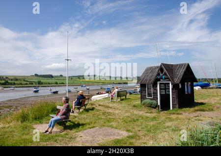 The Ferry Hut Museum, Alnmouth, Northumberland, Großbritannien. Stockfoto