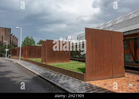 Memorial to the Blitz (an der zerstörten Straße, Bayley Lane), Coventry, West Midlands, Großbritannien. Stockfoto