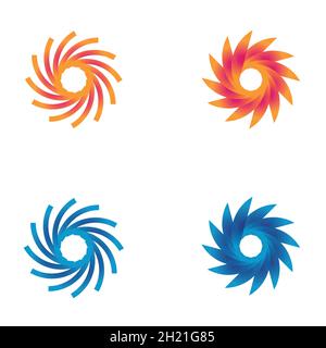 Logo mit kreisförmigen Blüten Stock Vektor