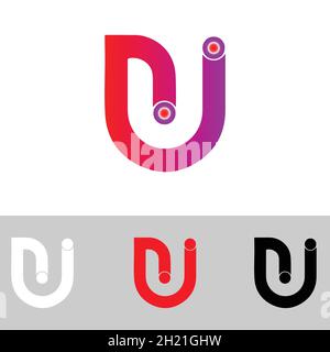 U-Logo mit abstraktem Buchstaben. Design-Vorlage für Creative Premium Minimal Emblem Stock Vektor