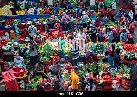 Der farbenfrohe Sonntagsmarkt in Chichicastenango, Guatemala Stockfoto