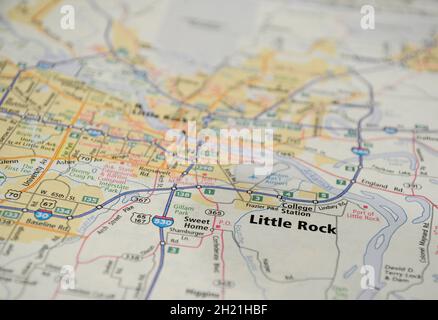 Karte der Stadt Little Rock, AR Stockfoto