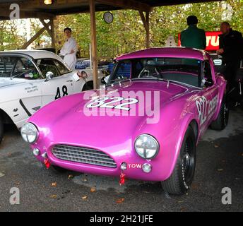 Oktober 2021 - AC Cobra Dungnake, Stirling Moss Memorial Trophy, im Fahrerlager beim Goodwood Members Meeting 78 Stockfoto