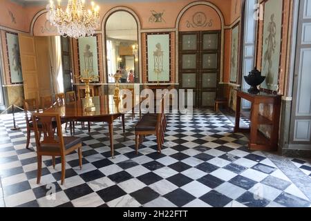 Speisesaal im Chateau de Malmaison in Frankreich Stockfoto