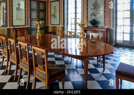 Esszimmer im Chateau de Malmaison in Frankreich Stockfoto