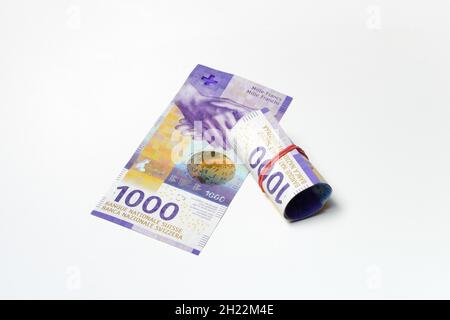 Neue Banknoten der Schweiz, 1000 Franken, Serie 9, Schweiz Stockfoto