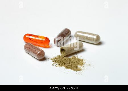 Nahrungsergänzungsmittel Kapseln, Omega-3-Fettsäure Stockfoto