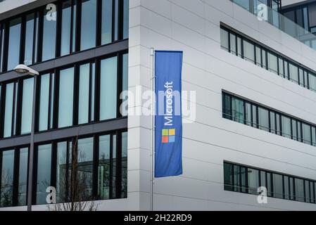 Hauptsitz Von Microsoft Deutschland, Walter-Gropius-Straße, Schwabing, München, Bayern, Deutschland Stockfoto