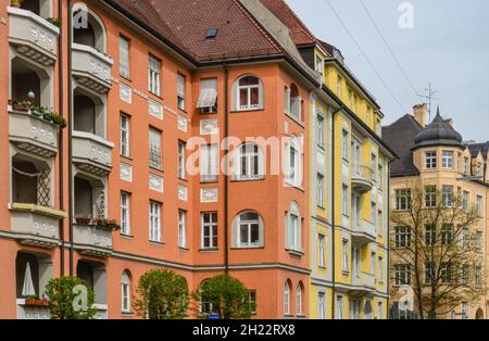 Altbauten, Clemensstraße, Schwabing, München, Bayern, Deutschland Stockfoto