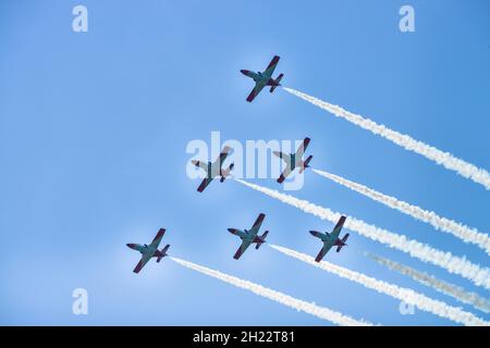 Patrulla Aguila Aerobatic Squadron, ILA 2018, Schönefeld, Brandenburg, Deutschland Stockfoto