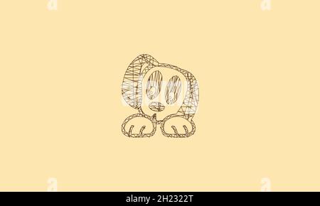 Welpe Logo mit Mandala Kunst zur Illustration oder Logo Design verwenden Stock Vektor