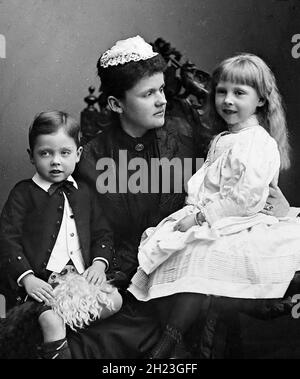 Prinzessin Helen, Herzogin von Albany und ihre Kinder, viktorianische Zeit Stockfoto