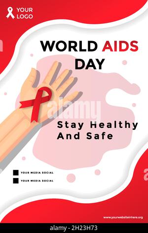 World AIDS Day Poster Banner-Vorlage Stock Vektor