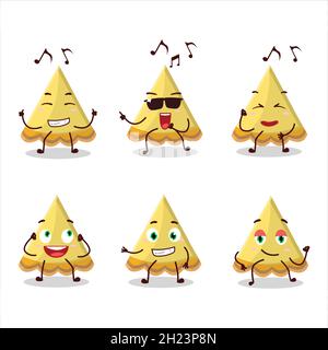 Ein Bild von Scheibe Zitrone Tart Tänzerin Cartoon-Figur genießen die Musik. Vektorgrafik Stock Vektor