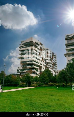 Moderne Gebäude und Wohnungen in City Life Complex in Mailand, Italien Stockfoto