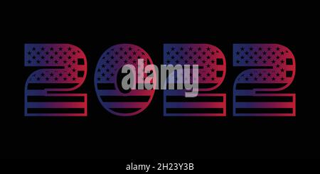 2022 Neujahr Vektorgrafik. Eps 10. Kreatives Design für Neujahrs-Feier Poster, Banner, Grußkarten, Kalender und Hintergrunddekoration Stock Vektor