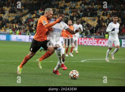 Nicht exklusiv: KIEW, UKRAINE - 19. OKTOBER 2021 - die Spieler werden während des 2021/2022 UEFA Champions League Matchday 3 Gruppe D Spiels dazwischen in Aktion gesehen Stockfoto