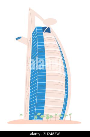 Arabische Emirate Burj Al Arab Vektorgrafik Stock Vektor
