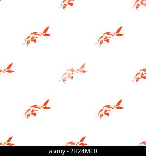 Koi Karpfen Muster nahtlose Hintergrund Textur wiederholen Tapete geometrischen Vektor Stock Vektor