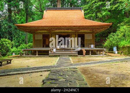 Nara, Japan - 01. Juli 2019: Muroji Temple Worship Hall, Uda, Nara. Stockfoto