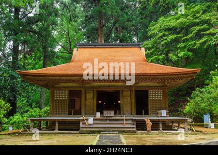 Nara, Japan - 01. Juli 2019: Muroji Temple Worship Hall, Uda, Nara. Stockfoto