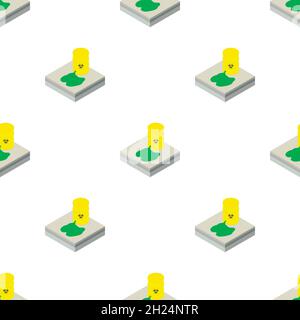 Giftige Abfälle verschüttet aus Fass Muster nahtlose Hintergrund Textur wiederholen Tapete geometrischen Vektor Stock Vektor