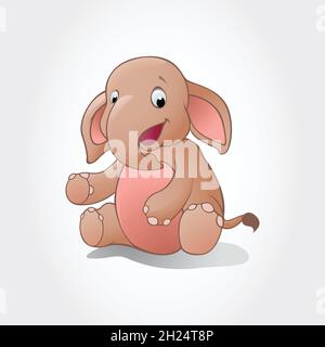 Dies ist ein Elefant Baby Cartoon-Figur. Vektor-Illustration von Baby Elefant Tier. Stock Vektor