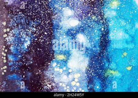 Abstrakte Aquarell handbemalte Illustration. Bunte Blots Textur Hintergrund. Stockfoto