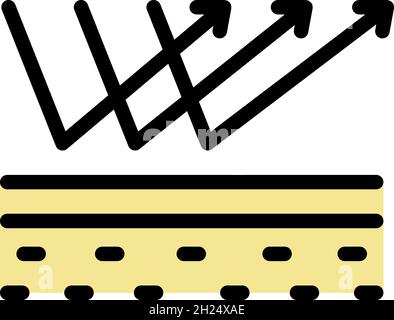 Symbol für ultravioletten Sonnenschutz. Umriss ultravioletten Sonnenschutz Vektor Symbol Farbe flach isoliert Stock Vektor