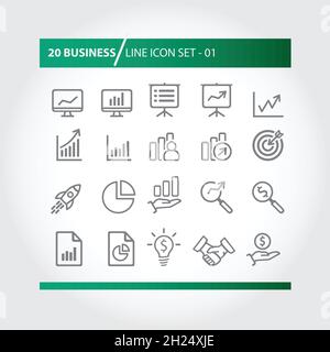 Einfacher Satz von geschäftsbezogenen Vektorsymbolen für Ihre Site oder Anwendung. Stock Vektor